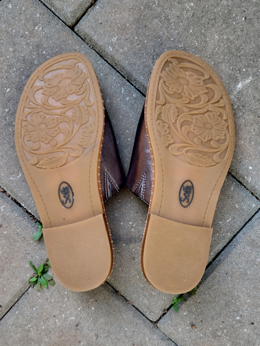 Sofft Noble II Dark Pewter Leather Slides 8.5 - Picture 11 of 14
